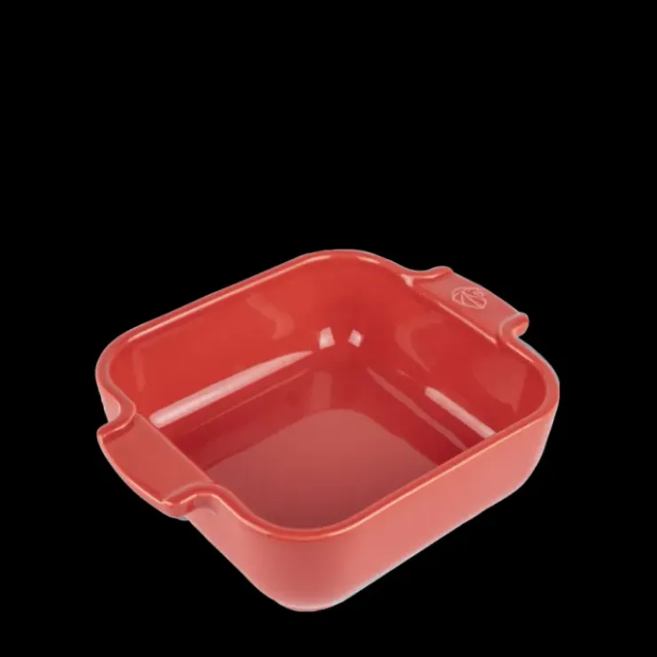 PEUGEOT Plat à Four Carré en Céramique Appolia 18 cm Rouge