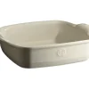 EMILE HENRY Plat à Four Carré en Céramique 28 x 24 cm Argile New