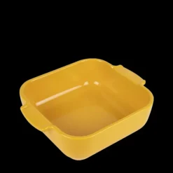 PEUGEOT Plat à Four Carré en Céramique Appolia 21 cm Jaune Safran Hot