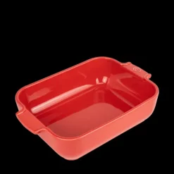 PEUGEOT Plat à Four Rectangulaire en Céramique Appolia 25 cm Rouge Discount