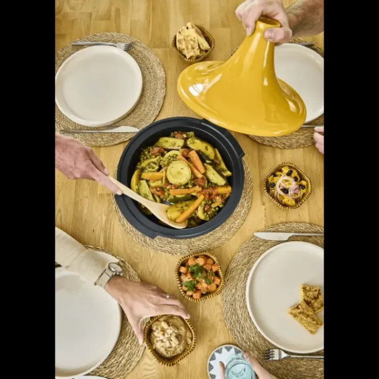 PEUGEOT Plat à Tajine en Aluminium Revêtement Céramique 30 cm Jaune Safran