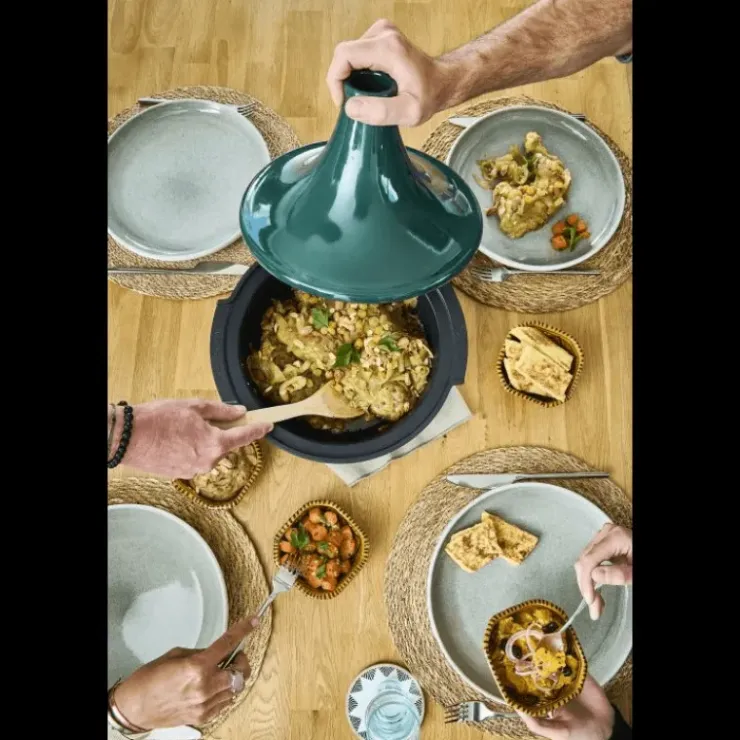 PEUGEOT Plat à Tajine en Aluminium Revêtement Céramique 30 cm Vert Forêt Online