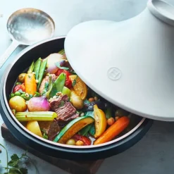 EMILE HENRY Plat à Tajine en céramique 27,5 cm Blanc Ardoise Delight Discount