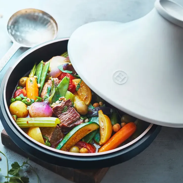EMILE HENRY Plat à Tajine en céramique 27,5 cm Blanc Ardoise Delight Discount