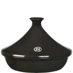 EMILE HENRY Plat à Tajine en Céramique Ø 27 cm Fusain Discount
