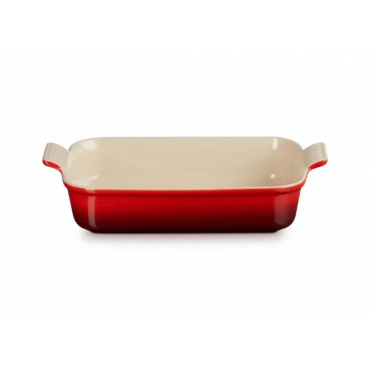 LE CREUSET Plat Rectangulaire Héritage en Céramique 32 cm Cerise Tradition Clearance