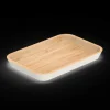 PEBBLY Plateau de Service en Bambou Crème 22 x 15 cm
