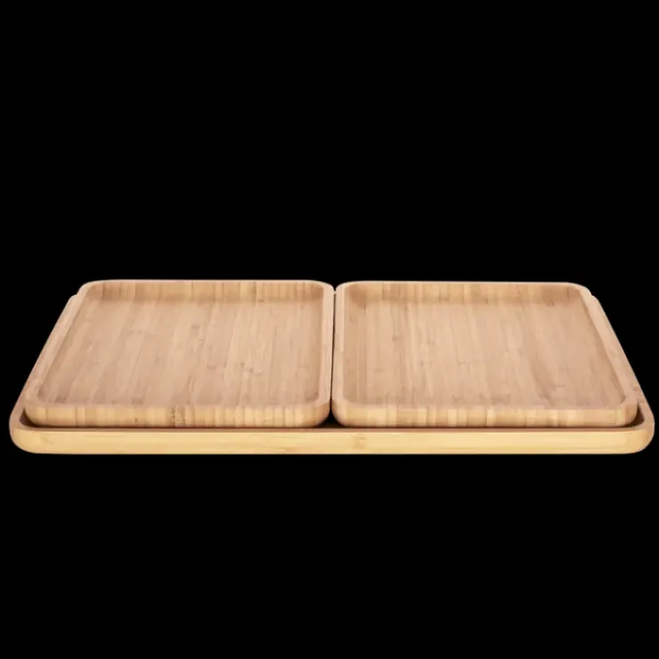 PEBBLY Plateau de Service en Bambou 28 x 20 cm Outlet