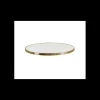 TOPALIT Plateau de Table Ø60 cm Marbre Blanc Cerclage Laiton Cerclé New