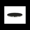 TOPALIT Plateau de Table Ø60 cm Noir Cerclage Inox Cerclé Clearance