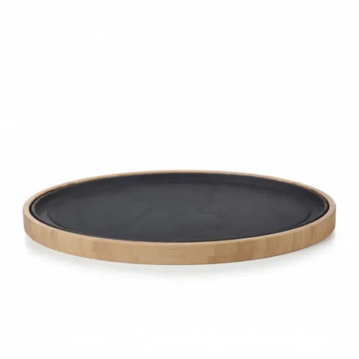 REVOL Plateau pour Assiette Ovale Bambou 36,5 x 25 cm Basalt New