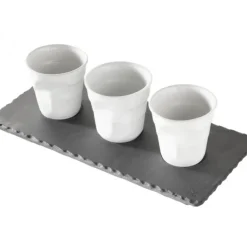 REVOL Plateau Rectangulaire 3 encoches Ardoise 25 x 12 cm Basalt Best