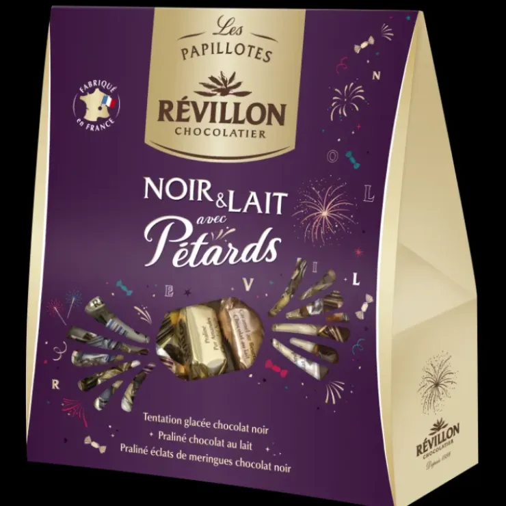 REVILLON Pochette Papillote Chocolat Noir et au Lait avec Pétards 300 g Révillon Sale