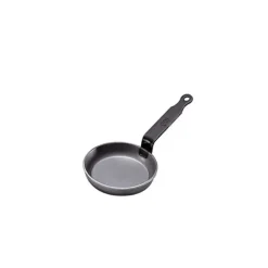 DE BUYER Poêle à Blinis Professionnelle, carbone plus, Tôle d'Acier blanche, Hot