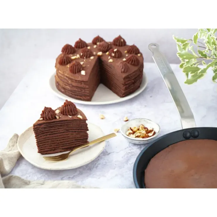 DE BUYER Poêle à Crêpes Anti Adhésive Ø 26 cm Choc Intense Hot
