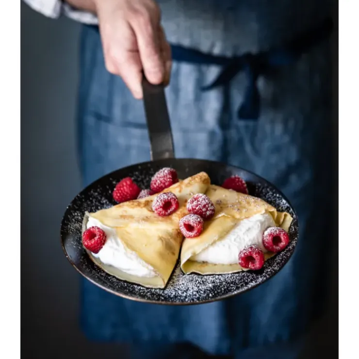DE BUYER Poêle à Crêpes Tôle Bleue Ø 24 cm Outdoor New
