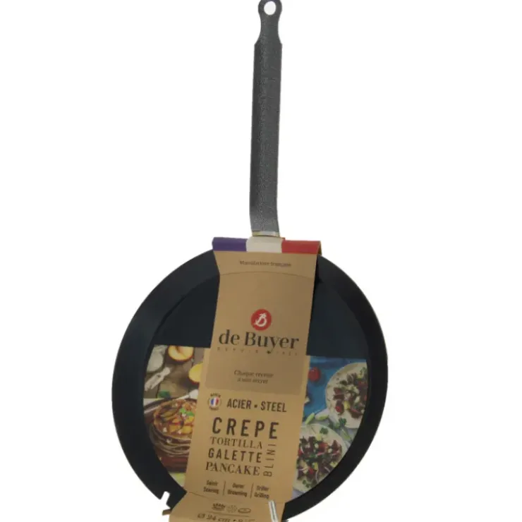 DE BUYER Poêle à Crêpes Tôle Bleue Ø 24 cm Outdoor New