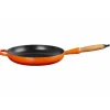 LE CREUSET Poêle en Fonte 28 cm Volcanique avec Manche en Bois Signature Discount