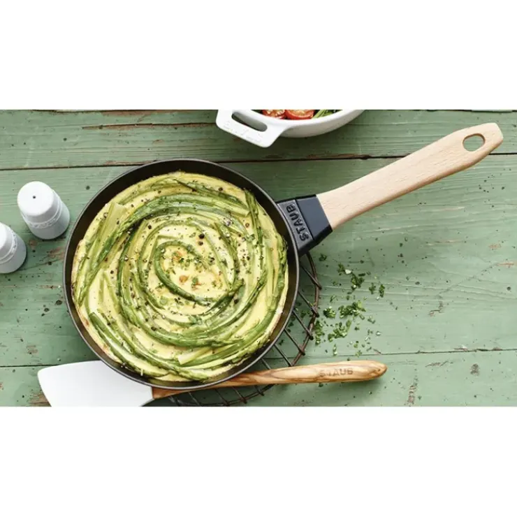 STAUB Poêle en Fonte Noir 20 cm Manche Bois Clearance