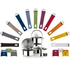 CRISTEL Poêle Mutine Ovale Ø 35 cm Manche Amovible Anti-Adhésive Inox Outlet