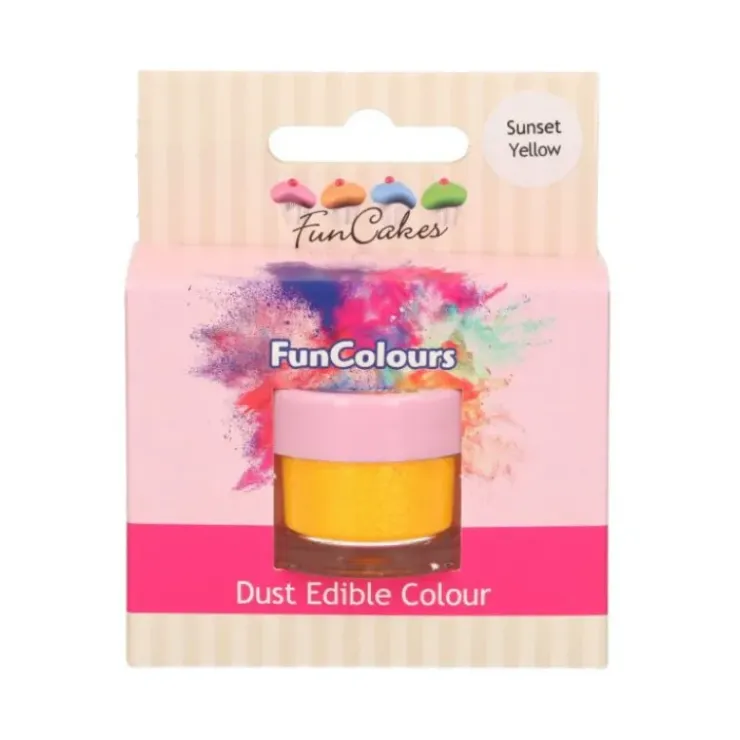 FUNCAKES Poudre comestible Jaune orangé 2,5 g Hot