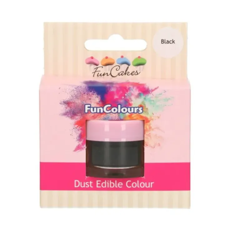 FUNCAKES Poudre comestible Noir 1,5 g Hot