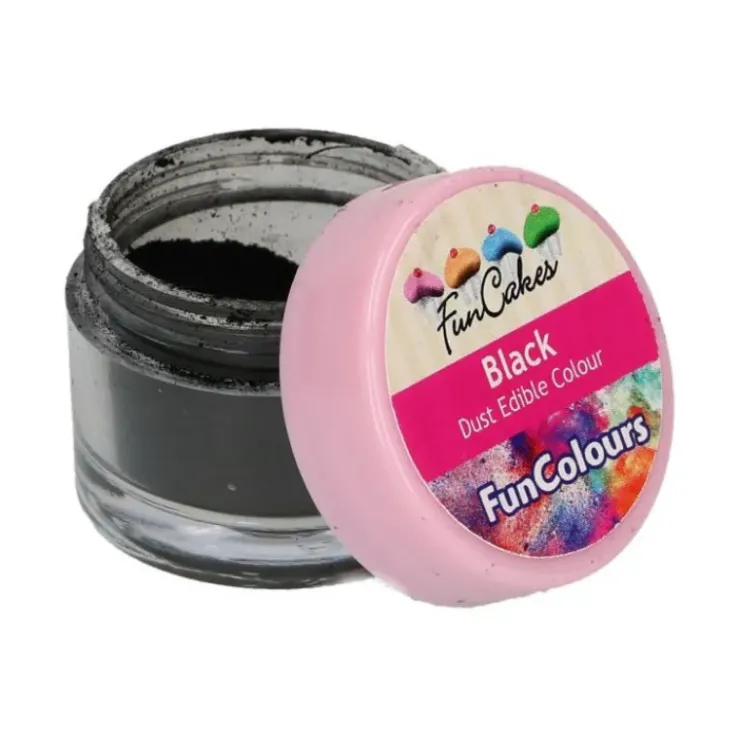 FUNCAKES Poudre comestible Noir 1,5 g Hot