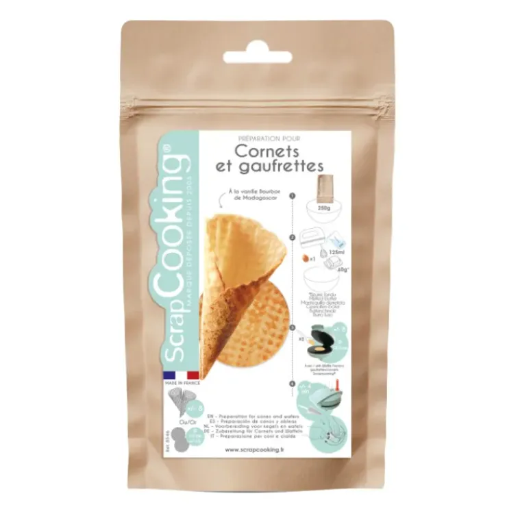 SCRAPCOOKING Préparation pour Gaufrettes et Cornets Vanille 250 g Sale