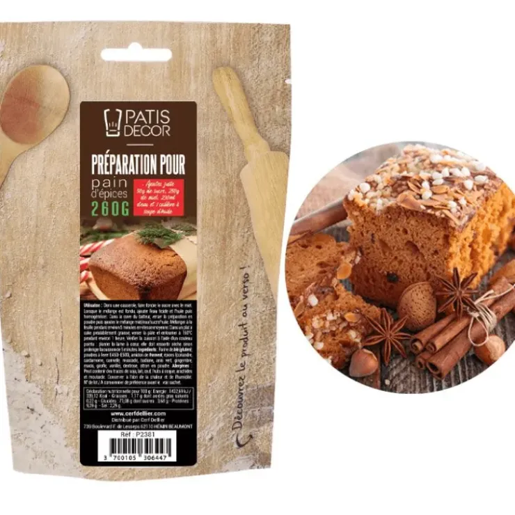 PATISDECOR Préparation pour Pain d'Epices 260 g Patisdécor