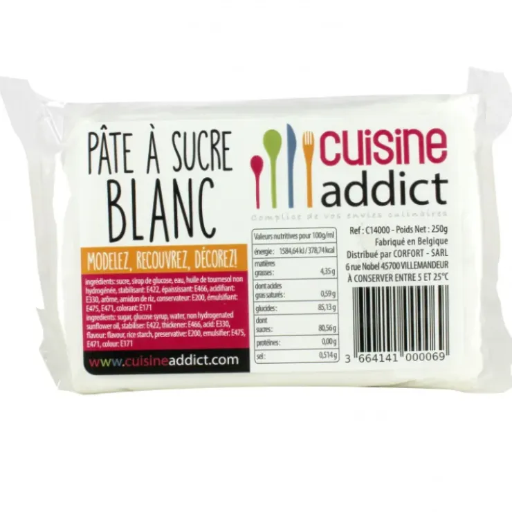 CUISINEADDICT Pâte à Sucre Blanc 250g Hot