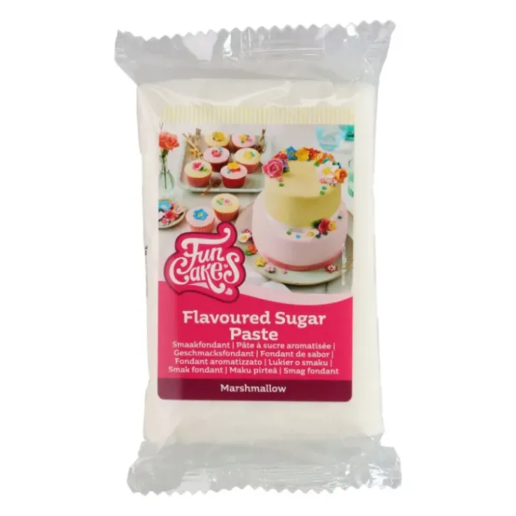 FUNCAKES Pâte à Sucre Blanche Chamallow 250g Hot