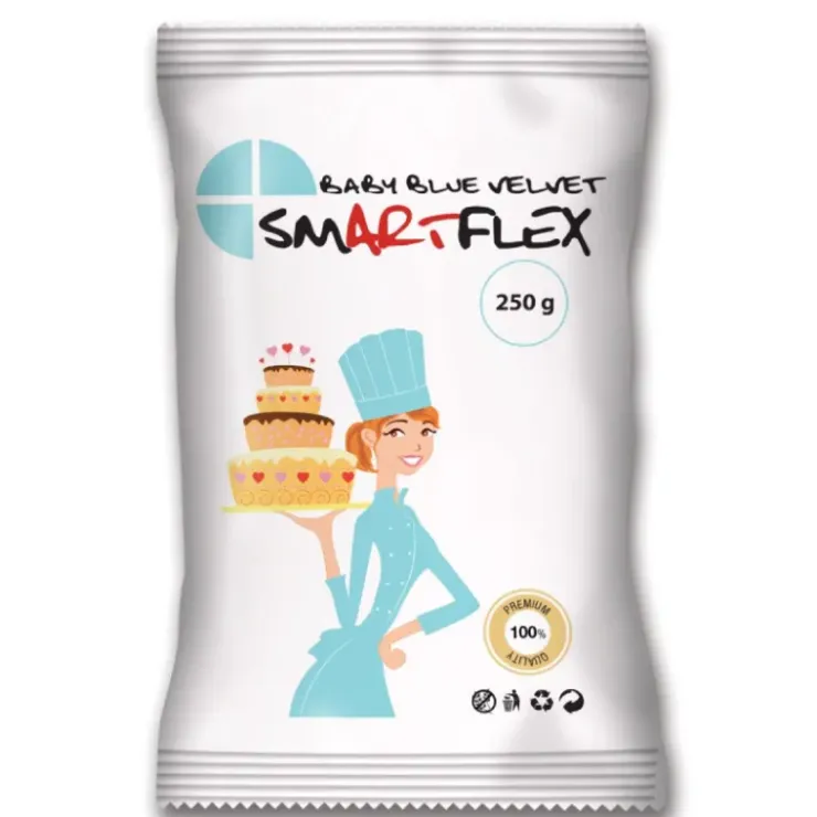 SMARTFLEX Pâte à Sucre Bleu Baby Blue Velvet 250g Clearance