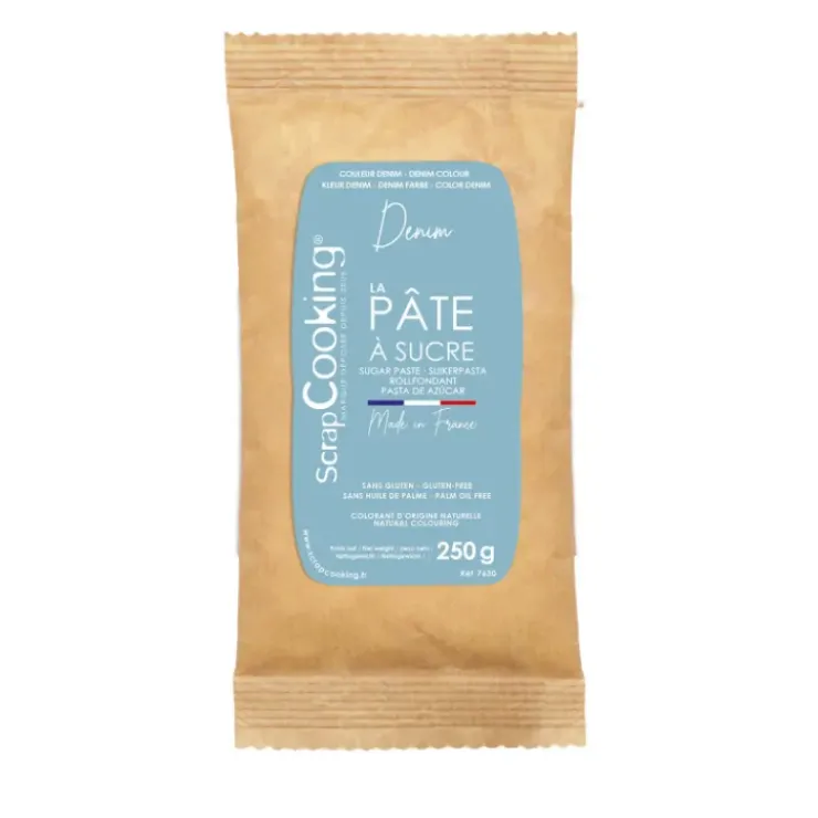SCRAPCOOKING Pâte à Sucre Bleu Denim Colorant Naturel 250 g Best