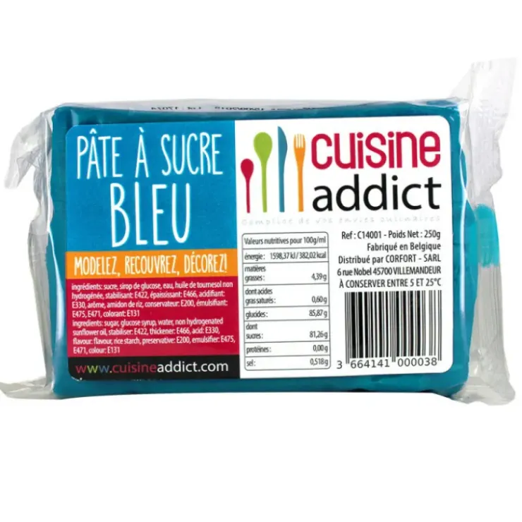 CUISINEADDICT Pâte à Sucre Bleu 250g