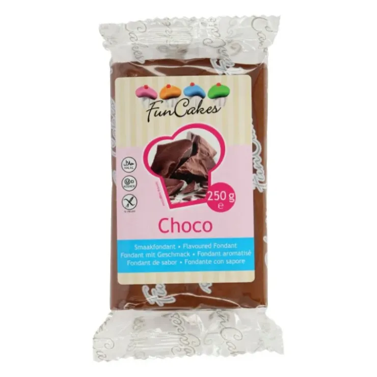 FUNCAKES Pâte à Sucre goût Chocolat 250g Discount