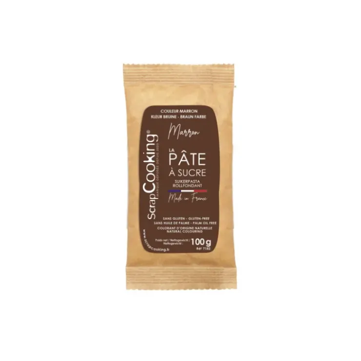 SCRAPCOOKING Pâte à Sucre Marron 100 g Discount