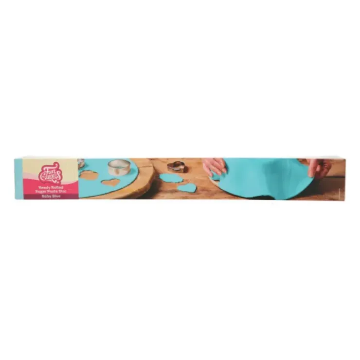 FUNCAKES Pâte à Sucre Prête à Dérouler Bleu Clair 430 g Hot