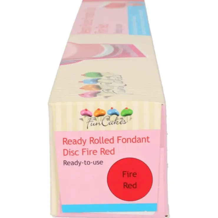 FUNCAKES Pâte à Sucre Prête à Dérouler Rouge Feu 430 g New