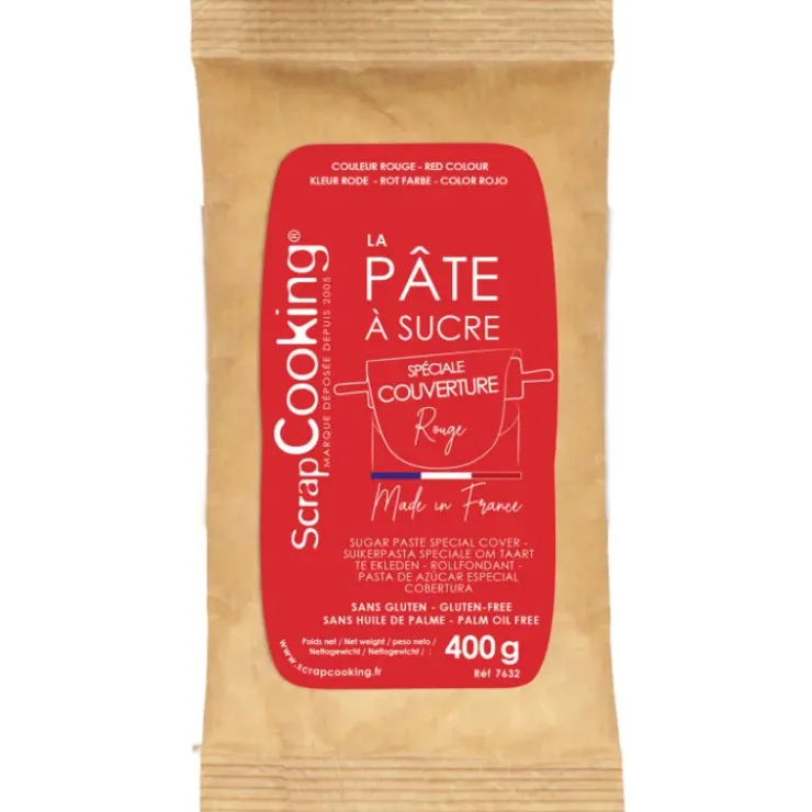 SCRAPCOOKING Pâte à Sucre Rouge Spéciale Couverture 400g Clearance