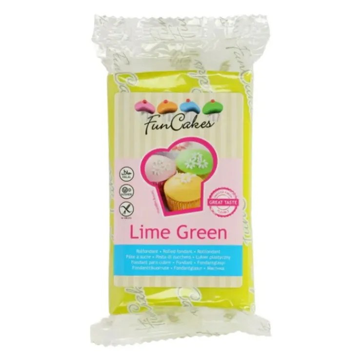 FUNCAKES Pâte à Sucre Vert Citron 250g Clearance