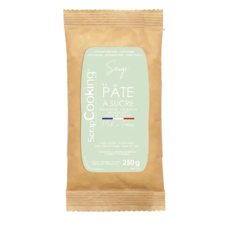 SCRAPCOOKING Pâte à Sucre Vert Sauge Colorant Naturel 250 g