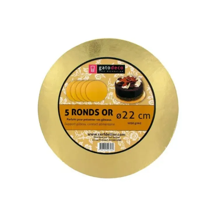 GATODECO Ronds Dorés Ø 21,7 cm (x5) Gatodéco Best
