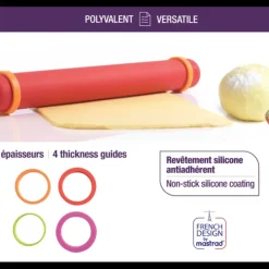 MASTRAD Rouleau à Pâtisserie ajustable rouge 41 cm New