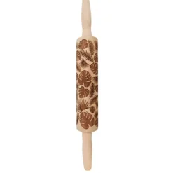 SCRAPCOOKING Rouleau Pâtisserie Motif Feuilles Tropicales 39 cm Bois Sale