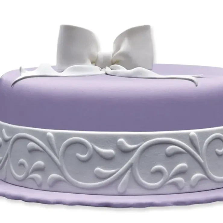 PATISDECOR Ruban Pate à Sucre Blanc Arabesque 1,25 m x H 5 cm Patisdécor Discount