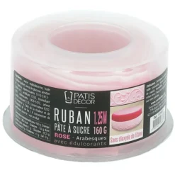PATISDECOR Ruban Pate à Sucre Rose Arabesque 1,25 m x H 5 cm Patisdécor New