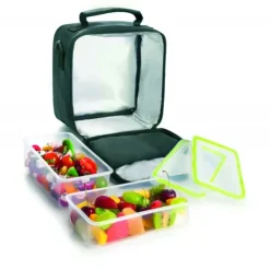 IBILI Sac Lunch Isotherme + 2 Boîtes Hermétique Plastique Vert Outlet