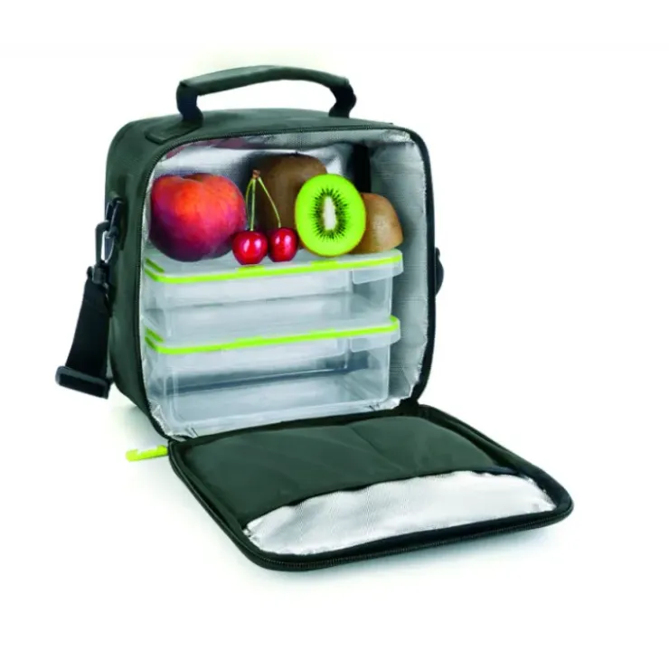 IBILI Sac Lunch Isotherme + 2 Boîtes Hermétique Plastique Orange Hot