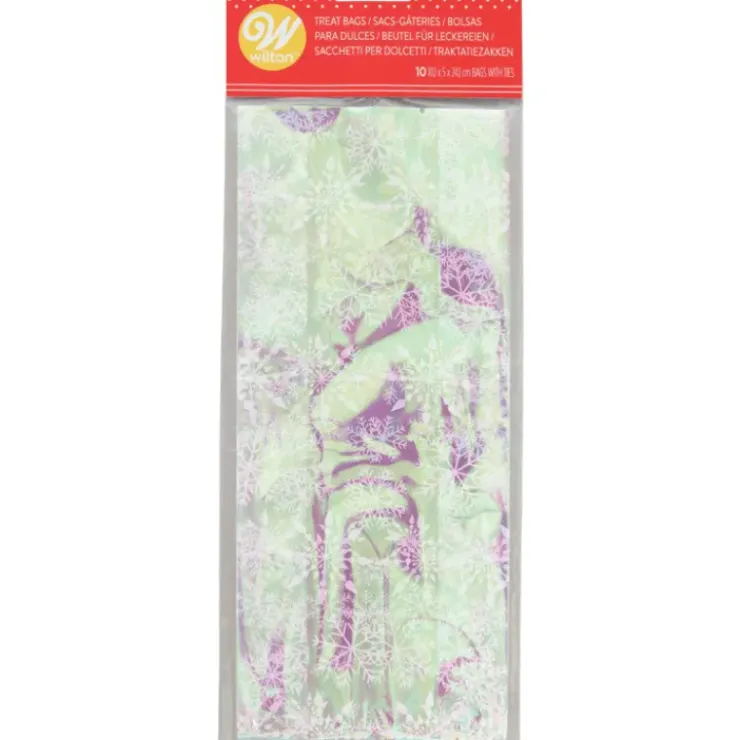 WILTON Sachet Bonbon Irisé Flocon de Neige 11 x 23,5 cm avec Attaches Sachet (x10) Hot
