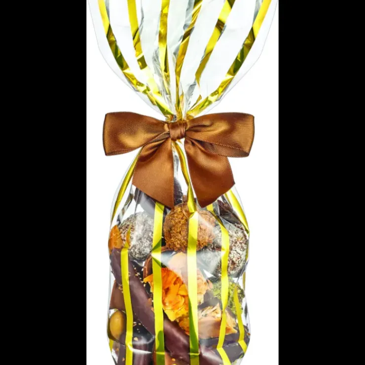 CUISINEADDICT Sachet Bonbon Or avec Fond Carton 17 x 32 cm (x100)